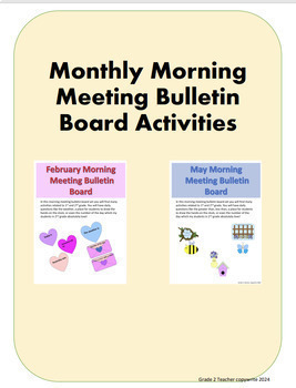 Preview of Monthly Morning Meeting Bulletin Board