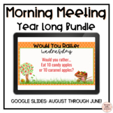 Monthly Morning Meeting Writing Prompts Year Long Bundle | Digital Google Slides