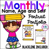 Monthly Name, Age, Self Portrait Writing Portfolio: Pre-K,