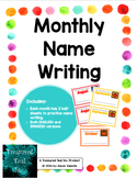Preview of Monthly Name Writing ENGLISH and SPANISH