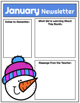 Monthly Newsletter by 1st and 2nd Grade Celebration | TpT