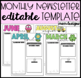 Monthly Newsletter Editable, Back to School, (in Google Slides!)