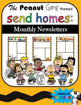 Preview of Monthly Newsletter Snoopy Charlie Brown The Peanuts Gang Inspired