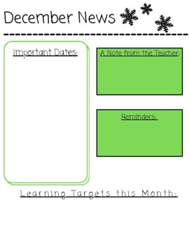 Monthly Newsletter Template Editable by TeachingwithMissPrall | TPT