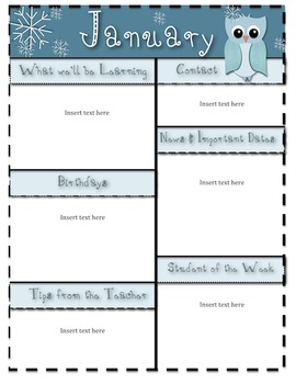 Monthly Newsletter Templates by Nicole Owens | Teachers Pay Teachers