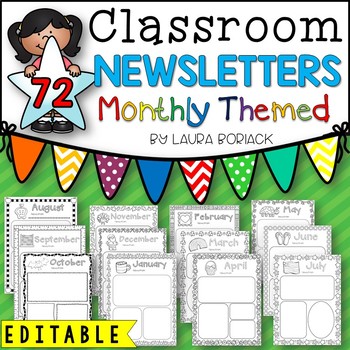 Preview of Monthly Newsletter Templates EDITABLE