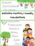 Monthly Newsletter Weekly Newsletter Elementary Editable N