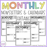 Monthly Newsletter and Calendar EDITABLE