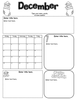 Editable Monthly Newsletters 2018-2019 by Alma Solis | TpT