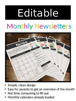 Preview of Monthly Newsletters (Editable)