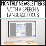 Monthly Newsletters for Speech Therapy and Preschool Teachers