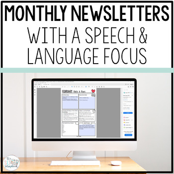 Preview of Monthly Newsletters for Speech Therapy and Preschool Teachers