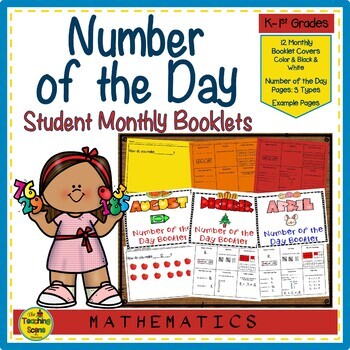Preview of Year Long Number of the Day Monthly Classroom Booklets