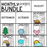 Monthly Pages Bundle Skill Pages for Math and Literacy