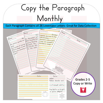 Preview of Copy the Paragraph for Older Elementary Students, Adaptive Paper, Differentiated