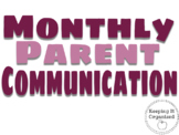 Monthly Parent Communication Log