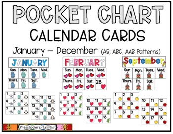 Preview of Monthly Pattern Calendar Cards (Jan-Dec)