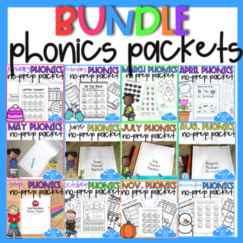 Preview of Monthly Phonics Packet Bundle