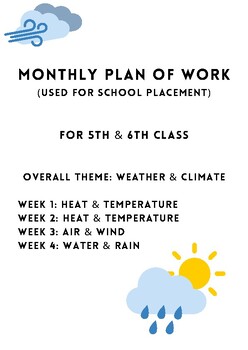 Preview of Monthly Plan of Work for 5th & 6th Class (used for school placement)
