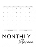 Monthly Planner | Any Month, Editable and Printable, Digit