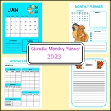 Monthly Planner 2023 Printable - Monthly Planner 2023 Dogs Theme