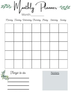 Monthly Planner By Jaycee Dial 