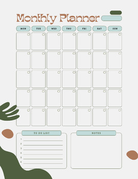 Preview of Monthly Planner