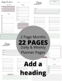 Monthly Planner Add-ons. Daily, Weekly, and Monthly Planni