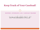 Monthly Planner/Attendance/Caseload Tracker