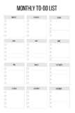 Monthly Planner To Do List for Students and Teachers