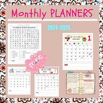 Preview of Monthly Planners - 2024 & 2025