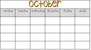 Preview of Monthly Planning Calendar