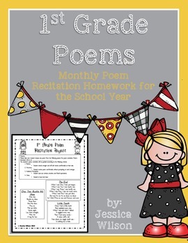 Preview of Monthly Poem Recitation for 1st Grade