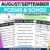 Monthly Poems for August and September (Back to School)