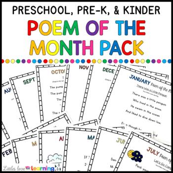Preview of Monthly Poems for Preschool, Pre-K, & Kindergarten | Poem of the Month