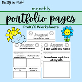 Monthly Portfolio Pages - Aug-May - PreK/Kinder 10 Month J