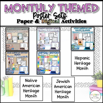 Preview of Heritage Monthly Themed Poster Set Bundle - Print and Digital