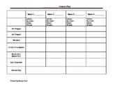 Monthly Preschool Lesson Plan Template