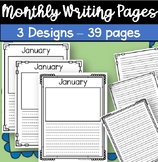 Monthly Primary Writing Pages picture boxes Lined dashed p