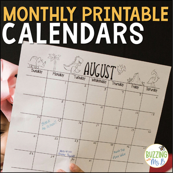 Preview of Monthly Calendar Set