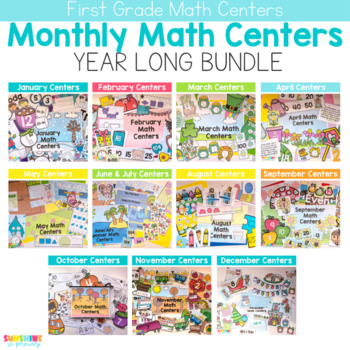 Preview of Monthly Printable Math Games for 1st Graders
