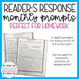 Monthly Reader's Response Prompts--perfect for independent
