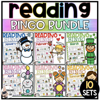 Preview of Monthly Reading Log | Bingo Chart Reading Challenge Bundle