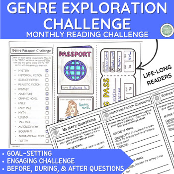 Preview of Monthly Reading Challenge - Genre Exploration - Independent Reading - 3, 4, 5