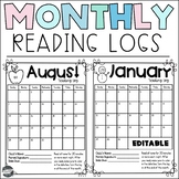 Monthly Reading Log Calendars EDITABLE