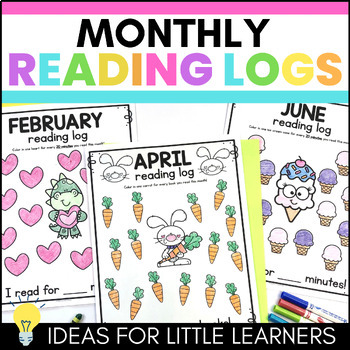 Preview of Monthly Reading Log Kindergarten 1st 2nd Grade Home Reading Log
