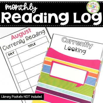 Monthly Reading Log - Library Card Version by Your Thrifty Co-Teacher