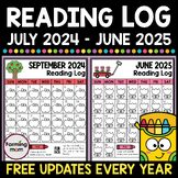 Monthly Reading Log Calendar 2024 - 2025 Coloring Pages