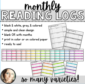 Monthly Reading Logs by Pink at Heart | TPT