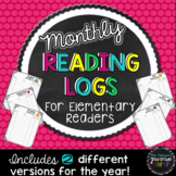 Monthly Reading Logs For Elementary Readers